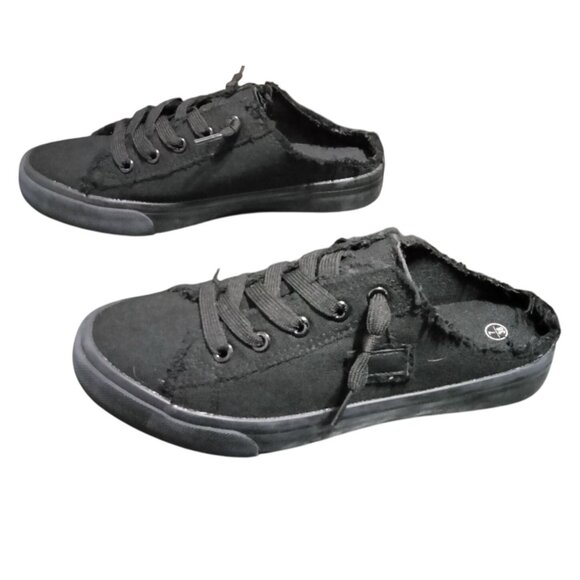 Benpao Womens Canvas Slip-On Mules Size 7 Backless Non-Slip Loafers Black - Picture 6 of 11